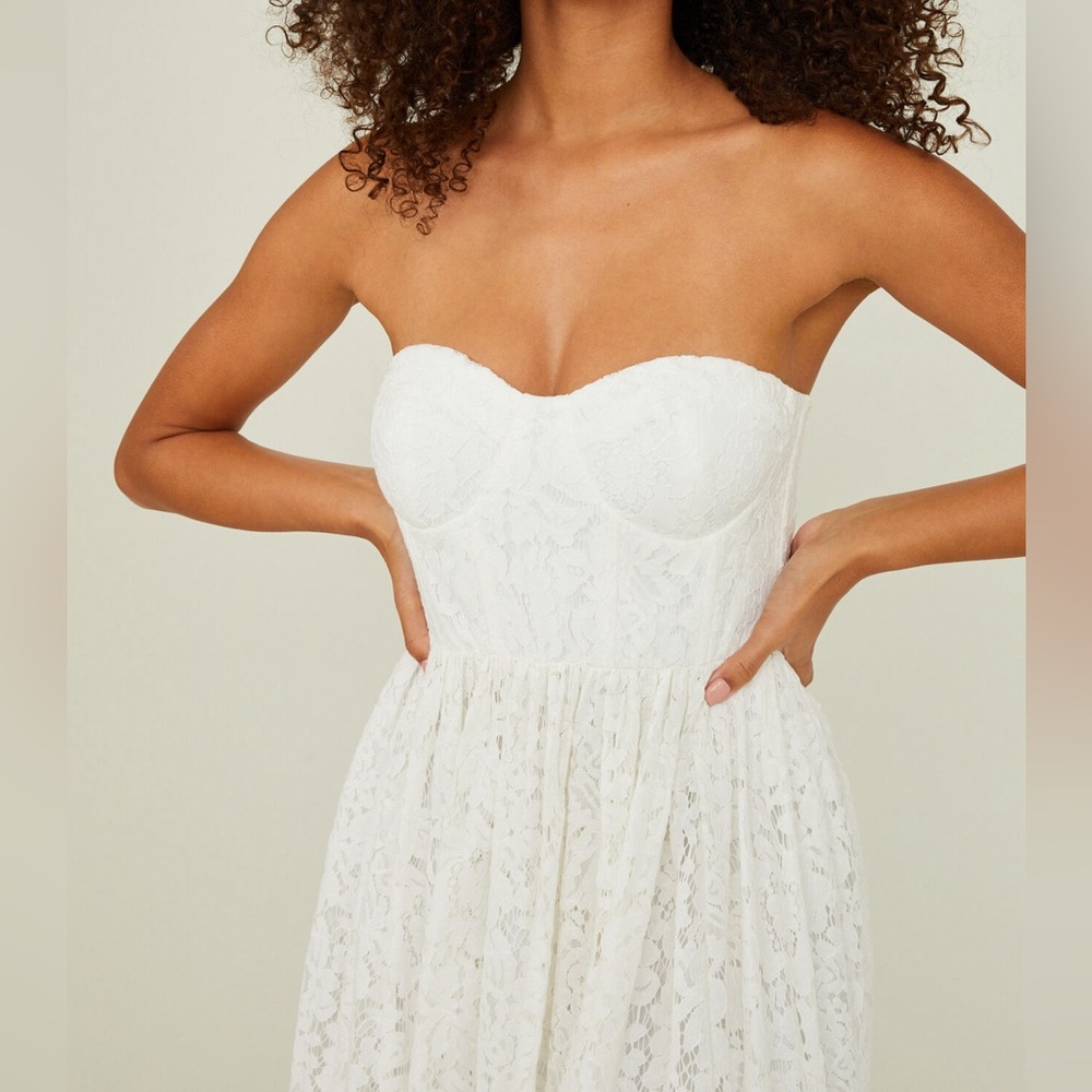 Altar’s State Karen White Lace Midi Dress